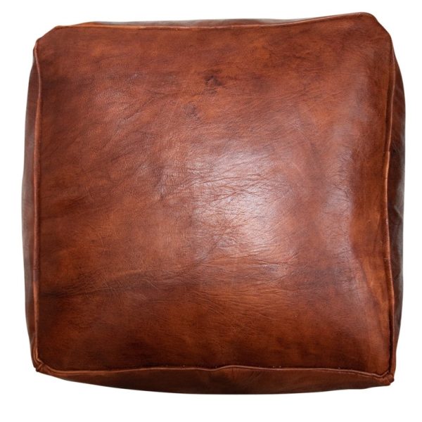 Premium Square Leather Pouf