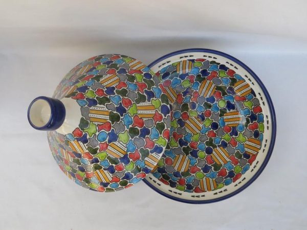 Large Moroccan ceramic tagine/ hand-painted tagine/decorative handmade tagine/kitchenware/serving tagine/ceramic tagine pot/