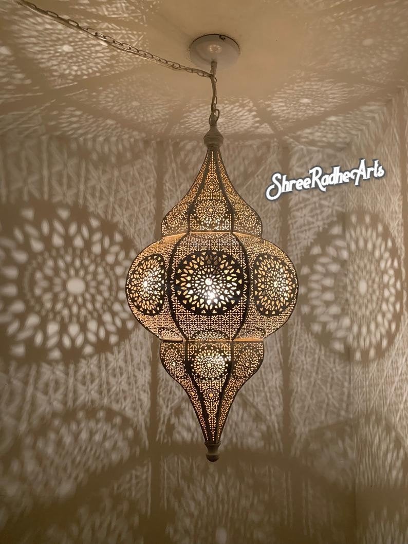 Moroccan Lamp - Moroccan Lantern - Moroccan Decor - Pendant Light - Moroccan Ceiling Light - Moroccan Pendant