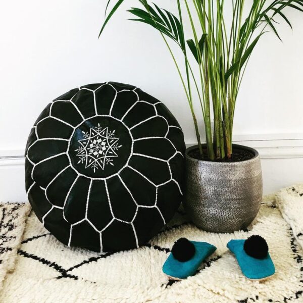 Black Outdoor Pouf Ottoman