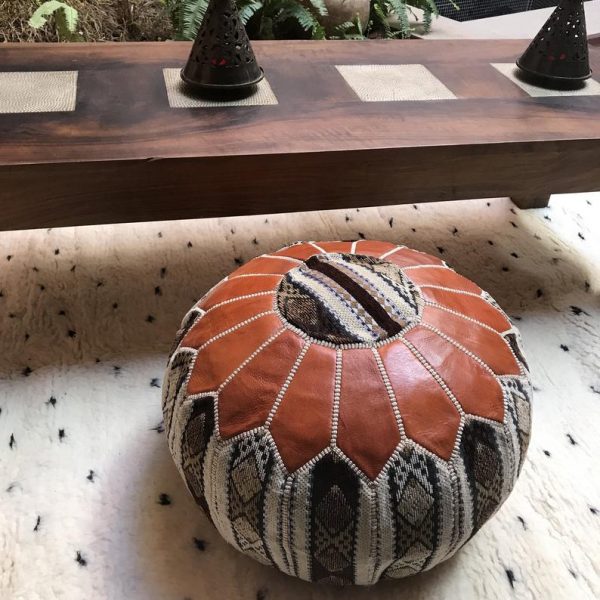 special Moroccan Pouffe, Best Moroccan leather pouf, moroccan leather, moroccan pouf, leather pouffe, Resybrown Moroccan leather pouf,
