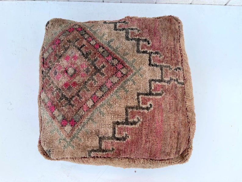 Moroccan Floor cushion-boujad floor pillow -Moroccan Berber Floor Pillow -Handmade floor cushion square- floor pillow cover -Floor Pillow