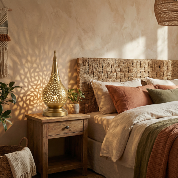 Silver Moroccan Style Table Lamp