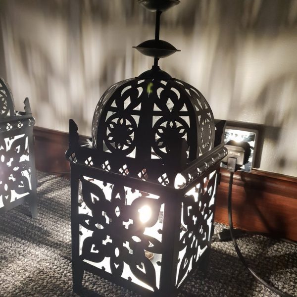 Black Lantern Style Table Lamps, Table lamp, Mosaic lamp, Glass lamp, Turkish, Moroccan, Lighting, Best Gift, Home Decoration, Table Top, Violet