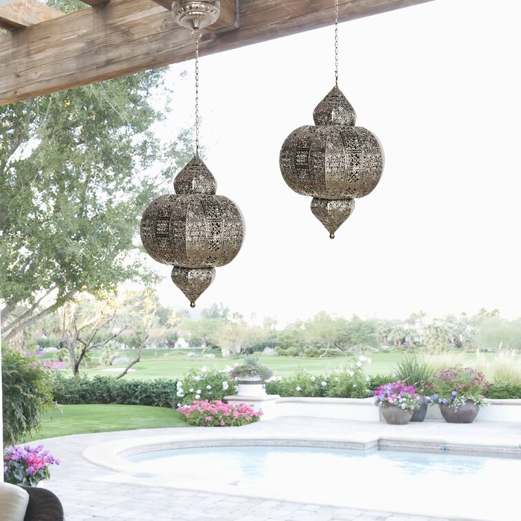 Battery Powered / Plug-In Integrated LED Outdoor Pendant 
