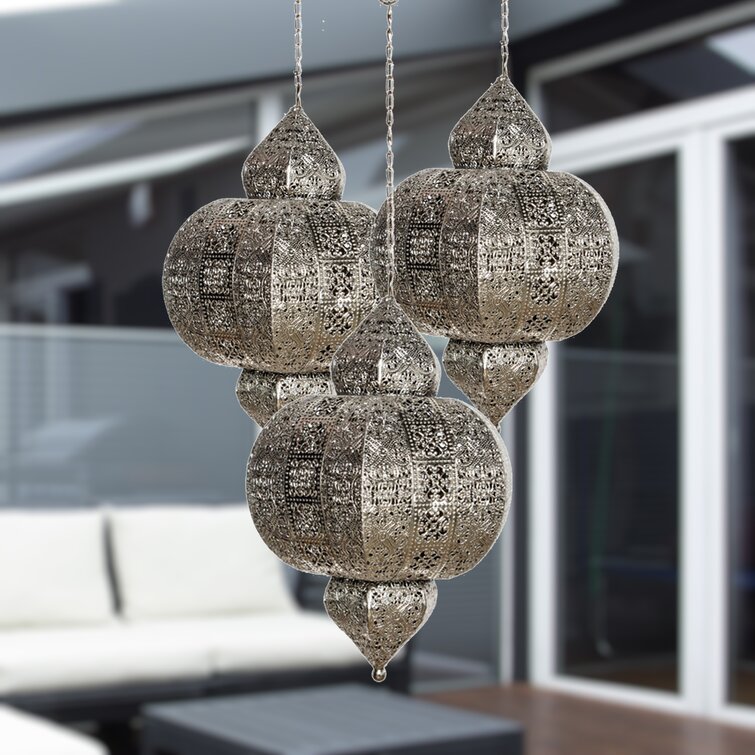 Battery Powered / Plug-In Integrated LED Outdoor Pendant 