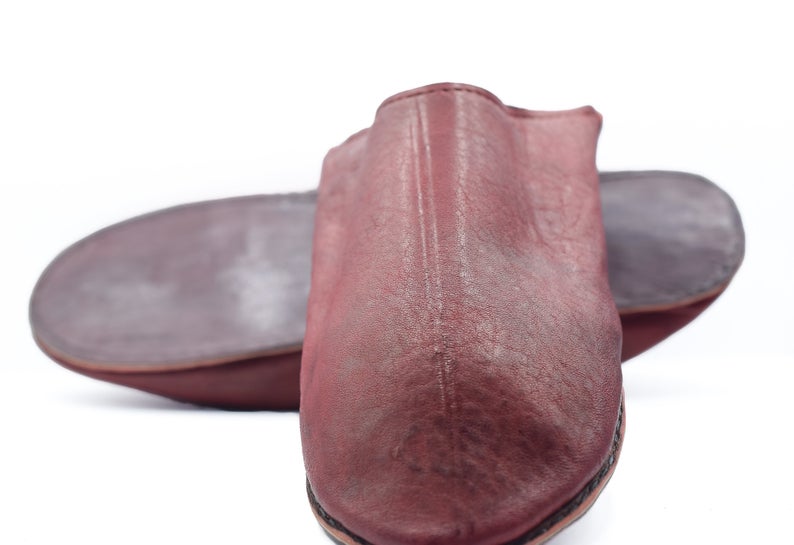 Man sheepskin slipper, Morocco leather slipper, Moroccan shoes mule soft sole