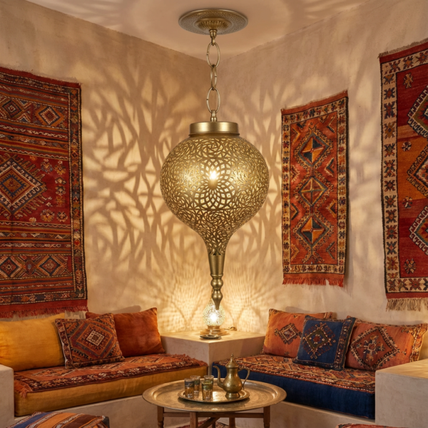 Gold -Silver Moroccan Pendant lamp