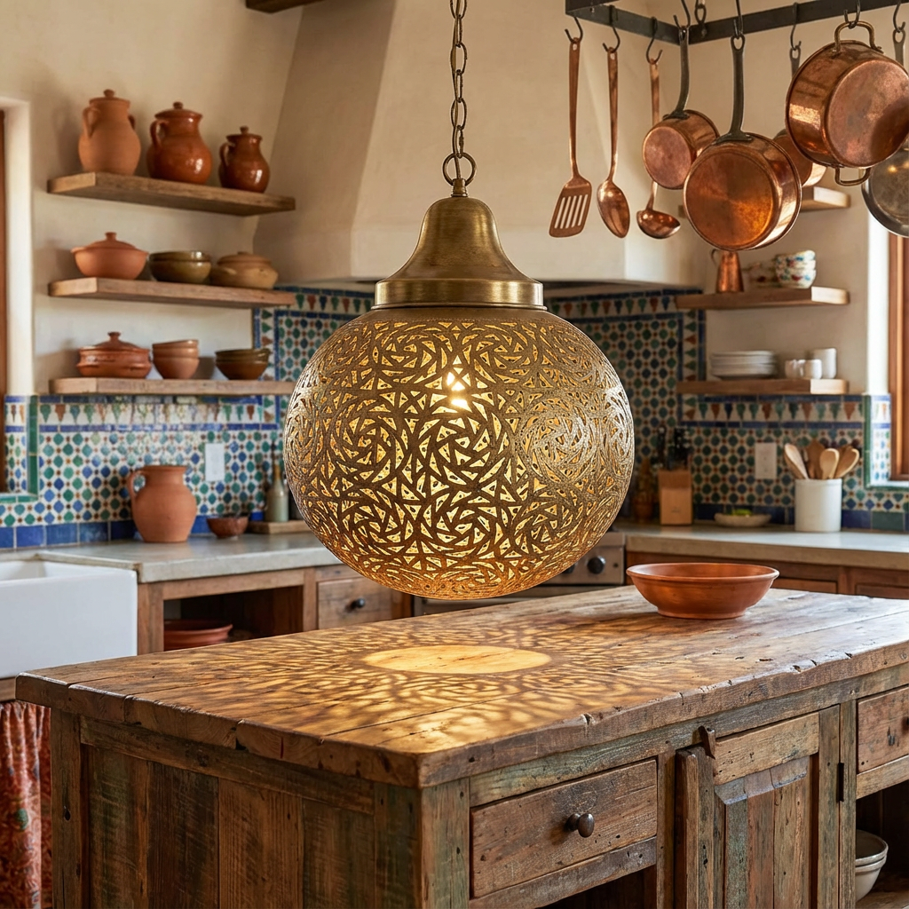Copper Moroccan Pendant Light