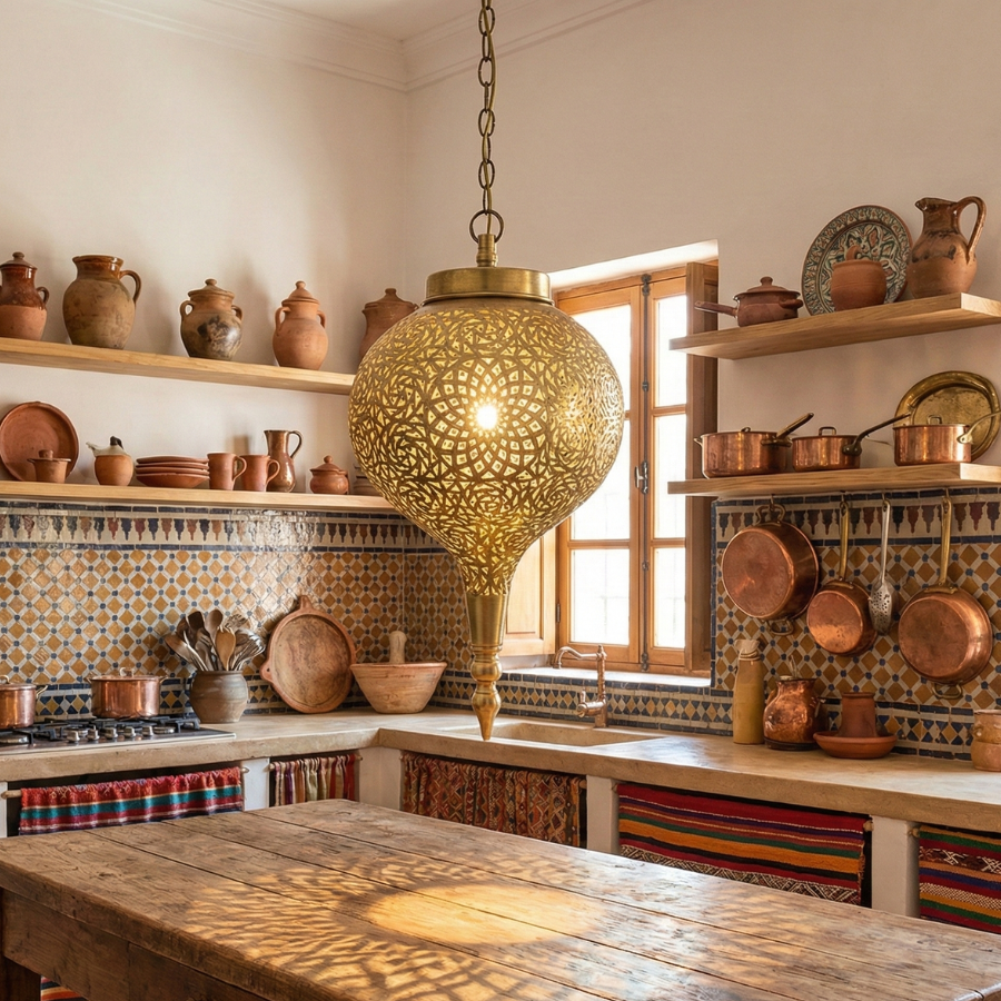 Gold -Silver Moroccan Pendant lamp - Image 2