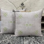Green Moroccan pillows silk 24x24
