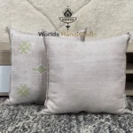 Green Moroccan pillows silk 24x24 - Image 3