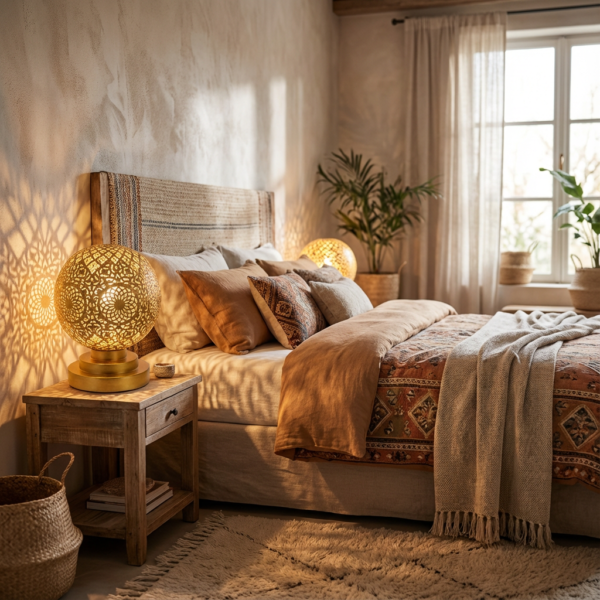 Light Metal Moroccan Table Lamp