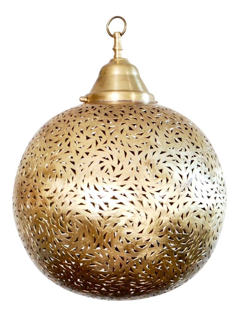 Handmade Moroccan Brass Hanging Pendant Lamp
