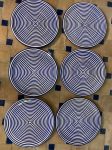 A2 - Moroccan set of 6 ceramics dinner flat handmade