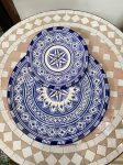 A1 - Moroccan handmade ceramic dinner dish and dessert dish