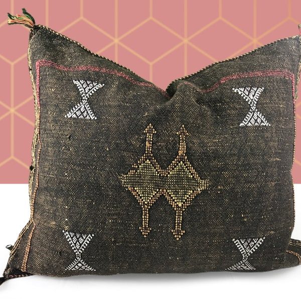 Black Square Moroccan pillows covers