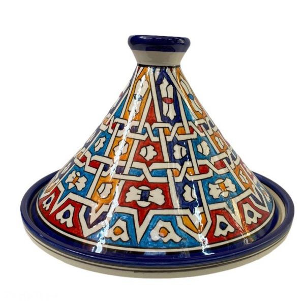 Handmade and hand-painted Fes ceramic tagine