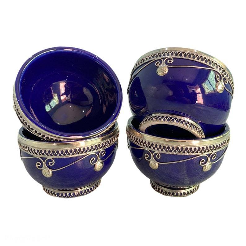Blue Moroccan ceramic bowls