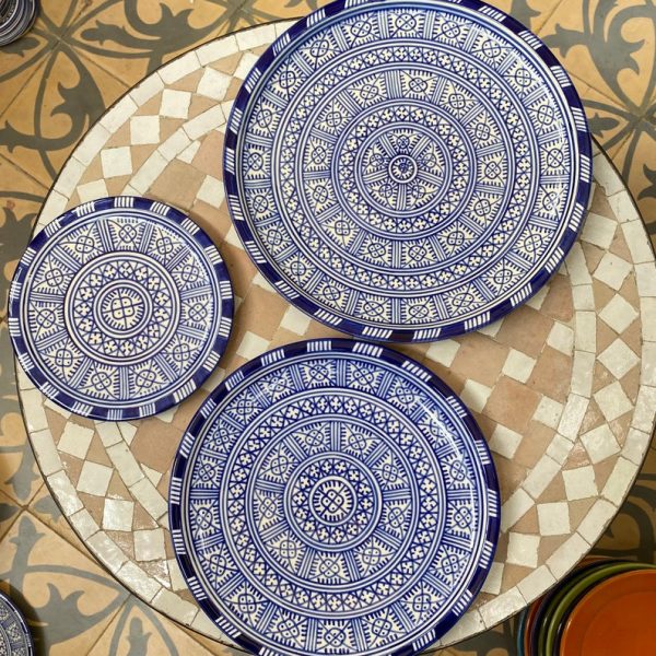 A1 - Blue Handmade and hand-painted Moroccan plates