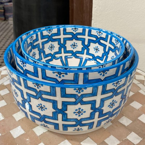 A3 - Handmade Blue Moroccan ceramic salad bowl