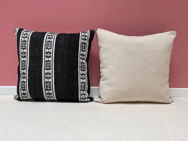 Square Black White Moroccan pillows covers