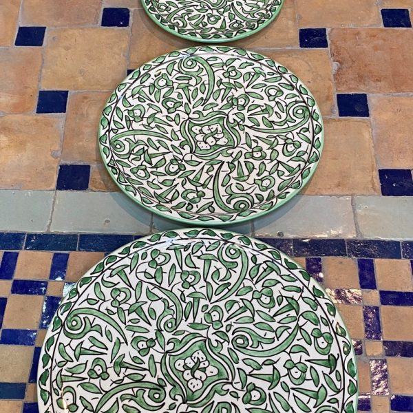 Handmade and hand-painted Moroccan ceramic plate