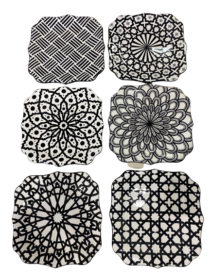 A2| Set of 6 large handmade Moroccan plates