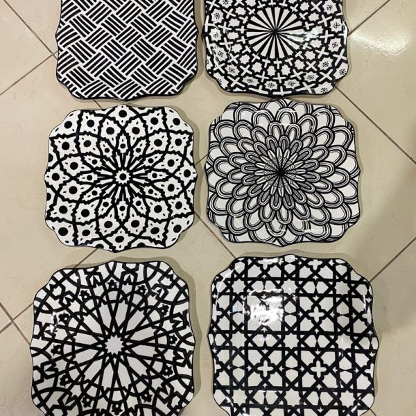 A2| Set of 6 large handmade Moroccan plates