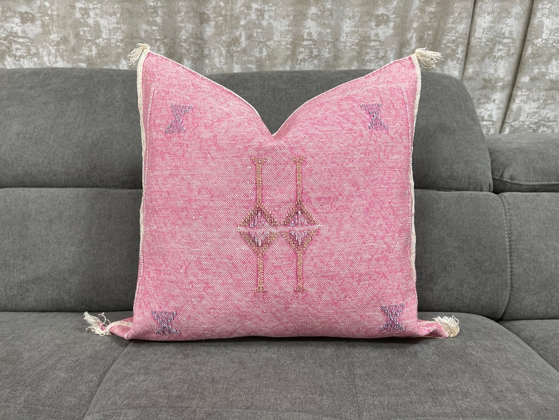 Pink Moroccan pillows silk 24x24