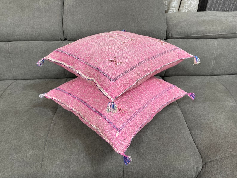Pink Moroccan Pillow Cactus Silk