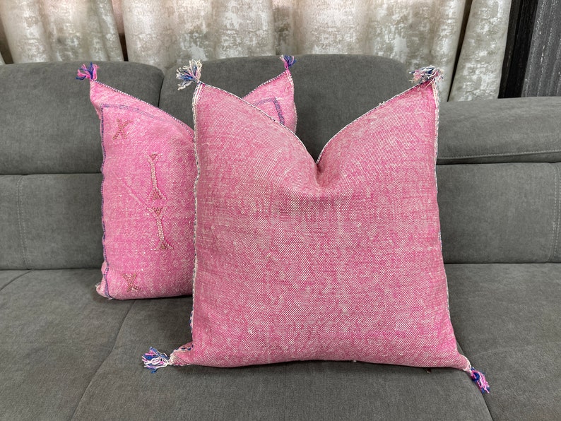 Pink Moroccan Pillow Cactus Silk