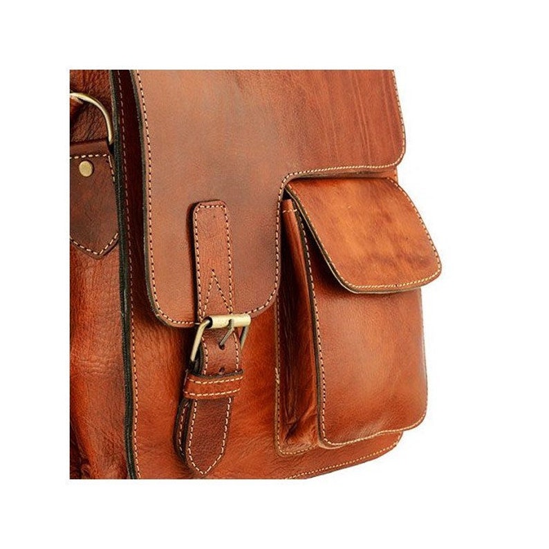 Brown Shoulder Moroccan bag in genuine leather