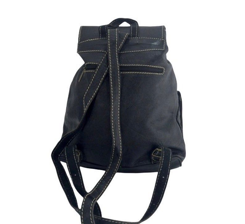 Black Moroccan Backpack in genuine leather high-end.