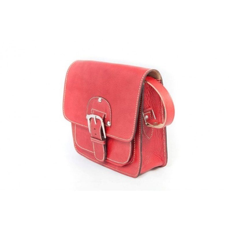 Red Moroccan Genuine leather shoulder bag