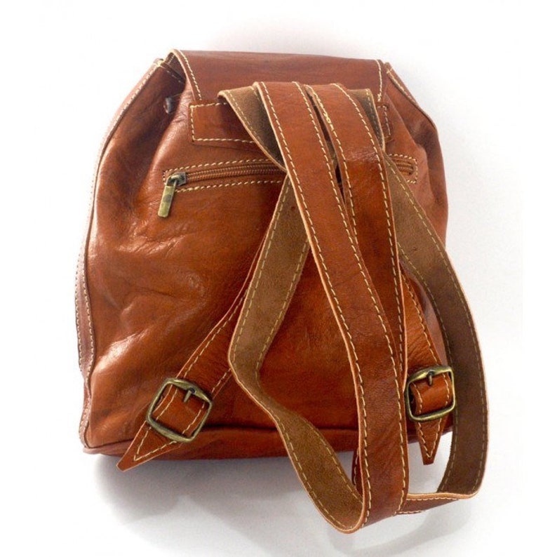 Brown Moroccan Backpack in genuine leather high-end