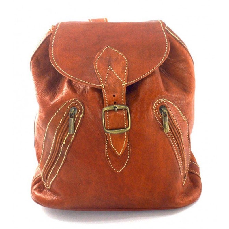 Brown Moroccan Backpack in genuine leather high-end