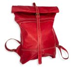 Red genuine leather Moroccan backpack