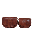 Set of 2 Moroccan Brown leather wallet