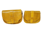 Set of 2 Moroccan yellow leather wallet