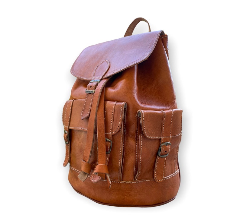 Handmade Moroccan leather backpacks
