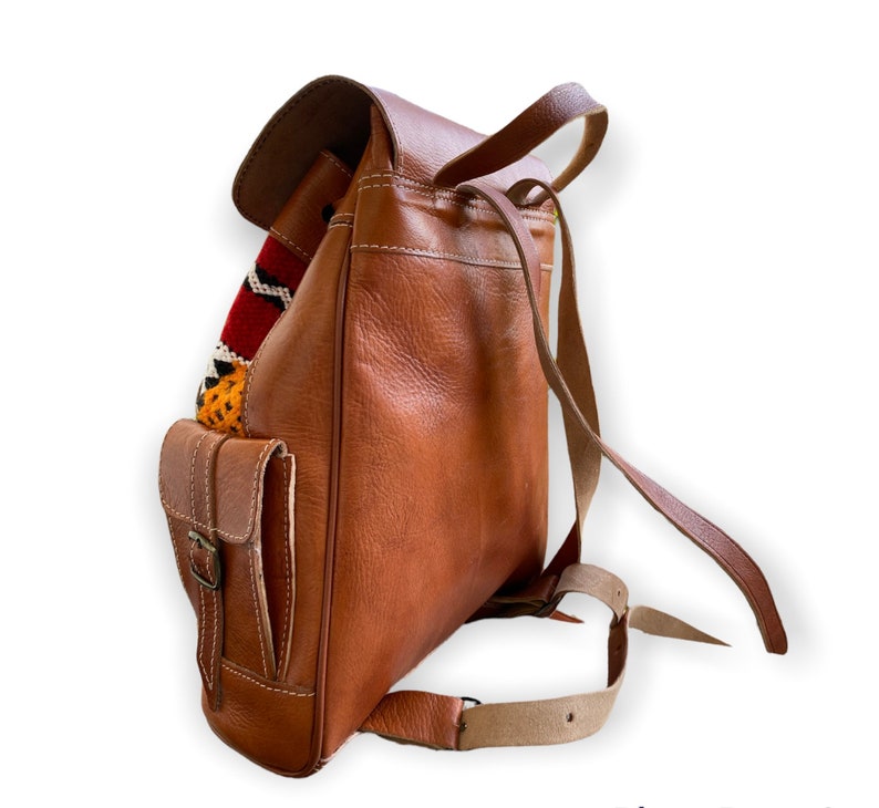 Moroccan Leather Backpack made of genuine leather