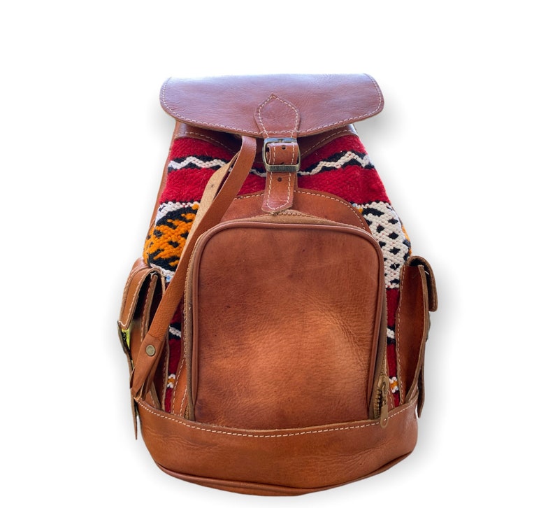 Moroccan Leather Backpack made of genuine leather
