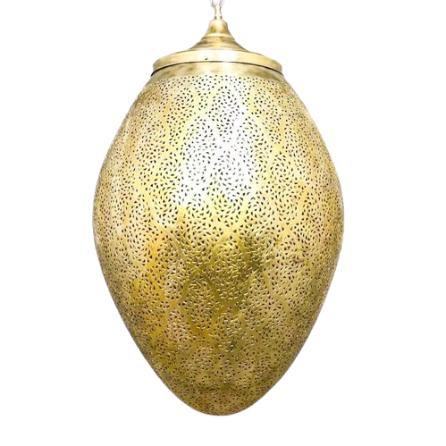Brass vintage lamp with arabic pattern