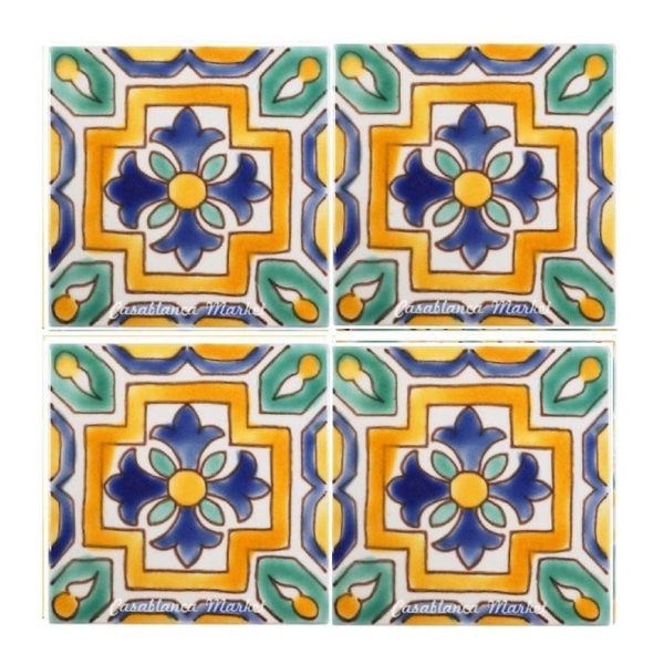 Moroccan Tile, Mediterranean Decor, Hand Painted Tile