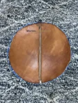 Blue/Brown Genuine Leather Moroccan Pouf Leather