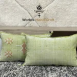 Yellow Moroccan pillows silk 35x53 - Image 3