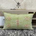 Yellow Moroccan pillows silk 35x53 - Image 4