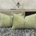 Yellow Moroccan pillows silk 35x53 - Image 6