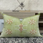 Yellow Moroccan pillows silk 35x53 - Image 7